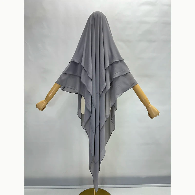 Luxe 3-Laags Chiffon Khimar