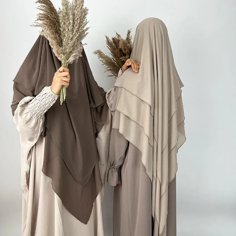 Luxe 3-Laags Chiffon Khimar