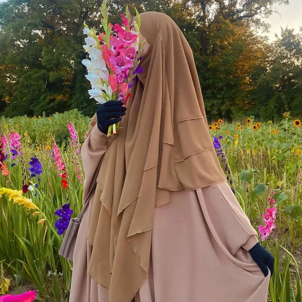 Luxe 3-Laags Chiffon Khimar