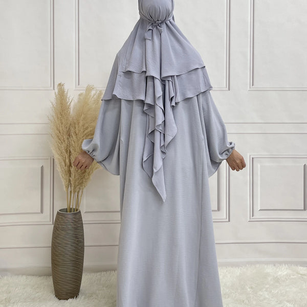 Two Layer Khimar Hijab For Daily Wear Women Scarf Crepe Fabric Soft Summer