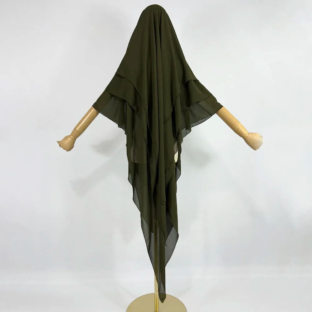 Luxe 3-Laags Chiffon Khimar