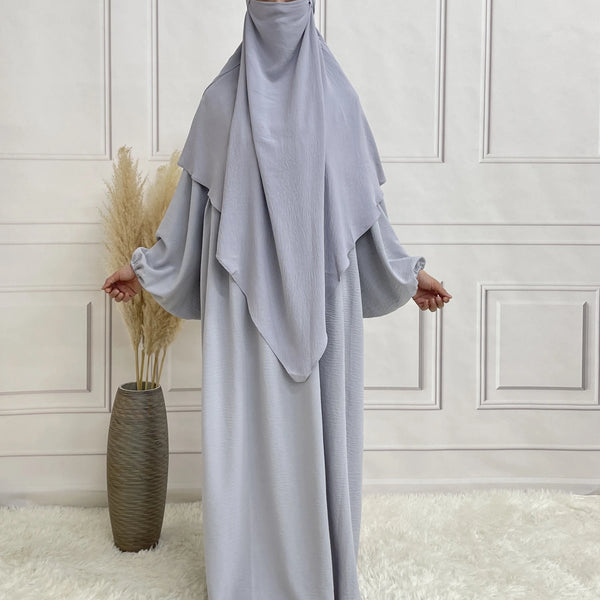 Two Layer Khimar Hijab For Daily Wear Women Scarf Crepe Fabric Soft Summer