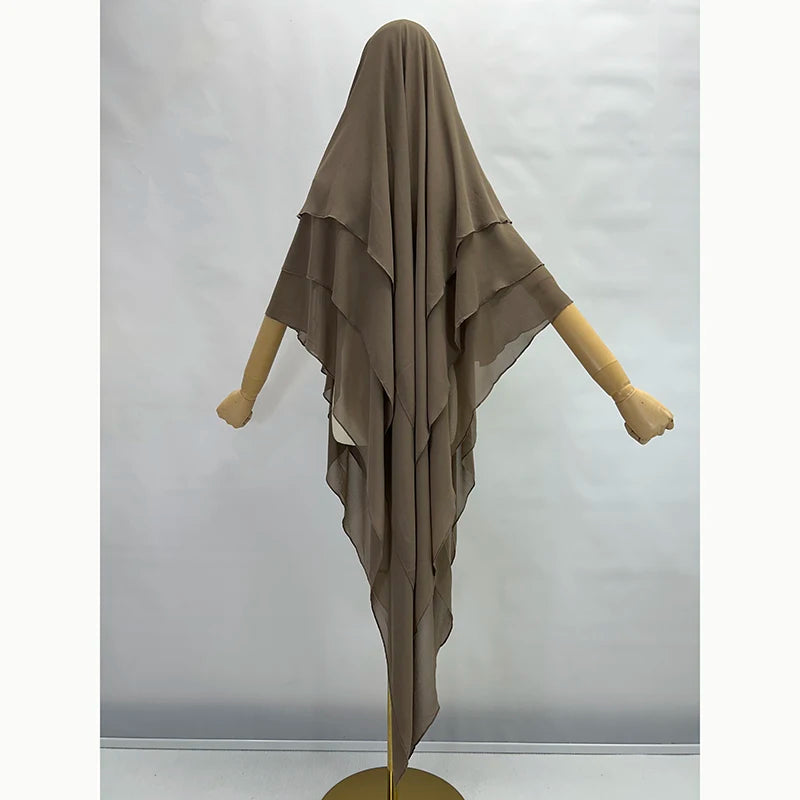 Luxe 3-Laags Chiffon Khimar