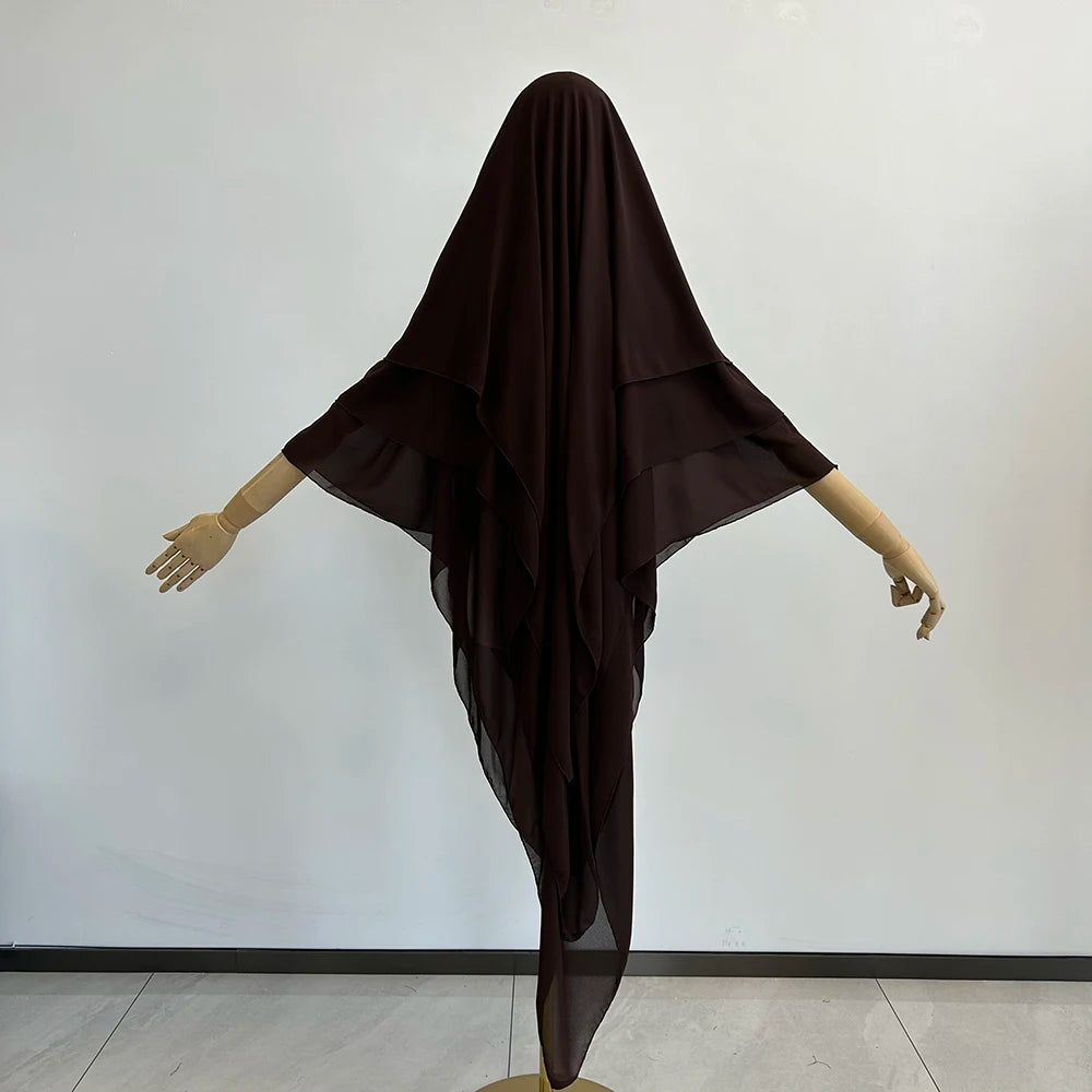 Luxe 3-Laags Chiffon Khimar