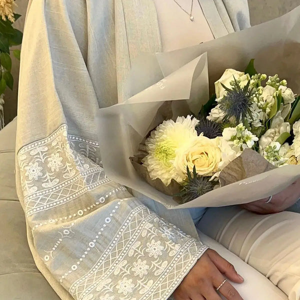 Noura Geborduurde Kimono