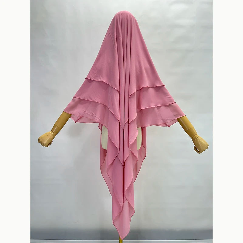 Luxe 3-Laags Chiffon Khimar