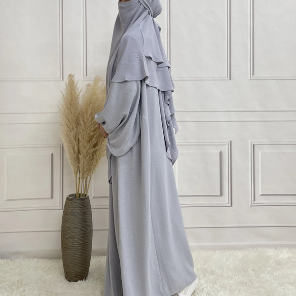 Two Layer Khimar Hijab For Daily Wear Women Scarf Crepe Fabric Soft Summer