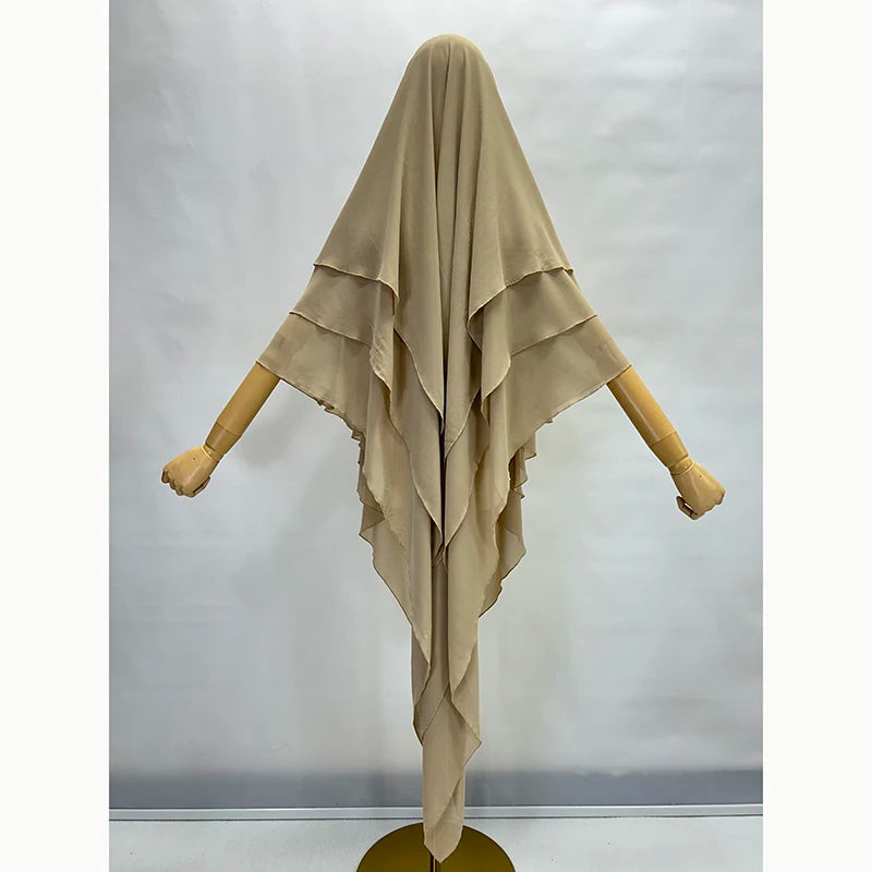 Luxe 3-Laags Chiffon Khimar