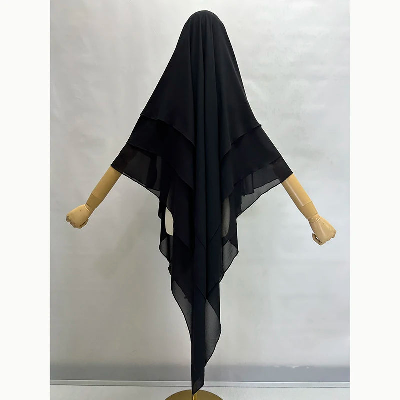 Luxe 3-Laags Chiffon Khimar