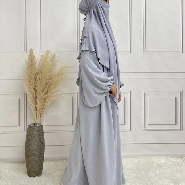 Two Layer Khimar Hijab For Daily Wear Women Scarf Crepe Fabric Soft Summer