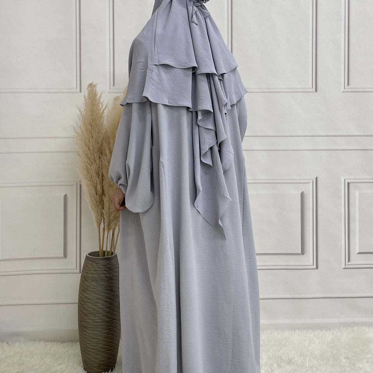 Two Layer Khimar Hijab For Daily Wear Women Scarf Crepe Fabric Soft Summer