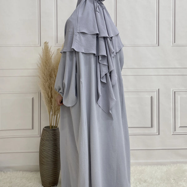 Two Layer Khimar Hijab For Daily Wear Women Scarf Crepe Fabric Soft Summer