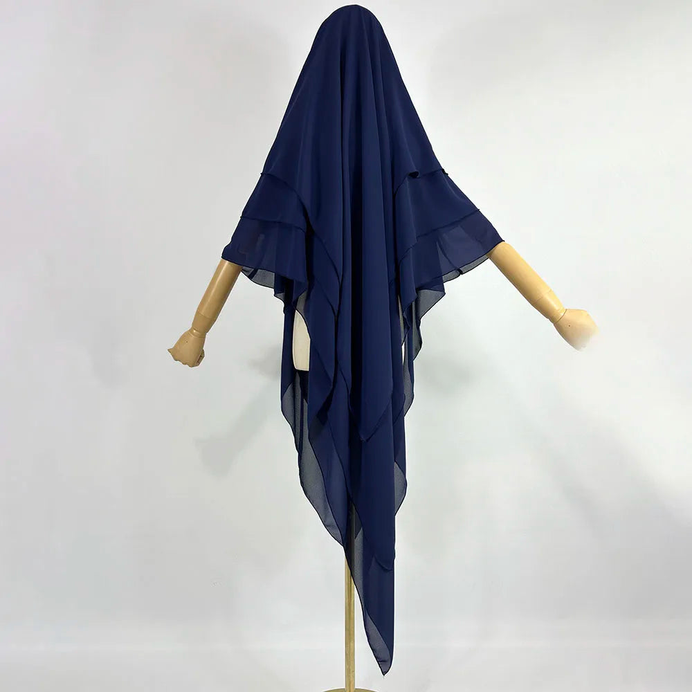 Luxe 3-Laags Chiffon Khimar